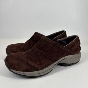 Merrell Primo Patch Women's US 9 Chestnut Suede Slip-On Walking Loafers Shoes